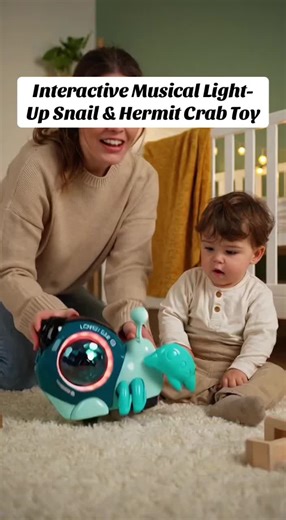 Interactive Musical Light-Up Snail and Hermit Crab Toy