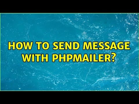How to send message with phpmailer?