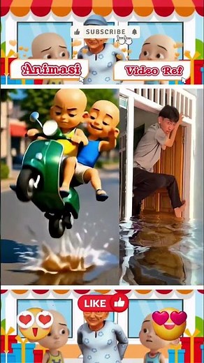 Ouch, That Hurts ‼️Upin Ipin Slips and Kisses the Asphalt | Animation Vs Original #upinipin #shor...