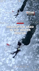 Three people were rescued by helicopter after falling through ice in the New York City borough of Queens, witnesses told CNN affiliate WABC. | CNN