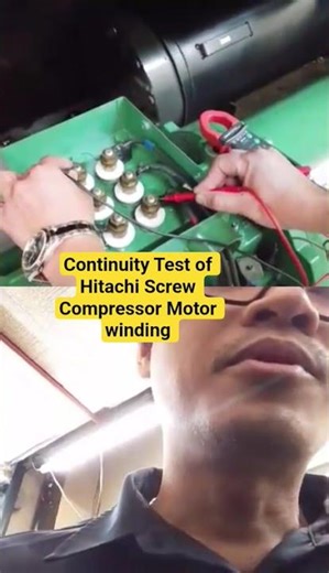 Continuity Test of Hitachi Screw Compressor Motor winding #screwcompressor