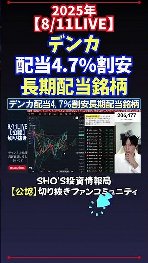 [8/11 LIVE] Denka dividend 4.7% Undervalued long-term dividend stock #Nikkei Stock Average #Inves...