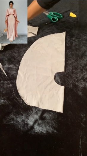 How to cut a long cape for a dress #shorts #sewing