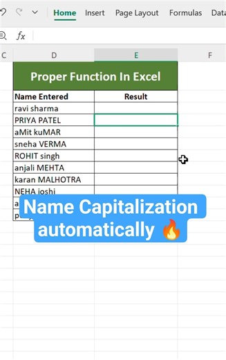 Messy Text to Perfect Names Instantly 🤯 Excel PROPER Formula 🔥
