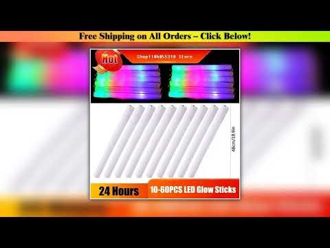 10/20/30/40/50/60pcs LED Glow Sticks Colorful RGB Glow Foam Stick for Christmas Birthday Wedding