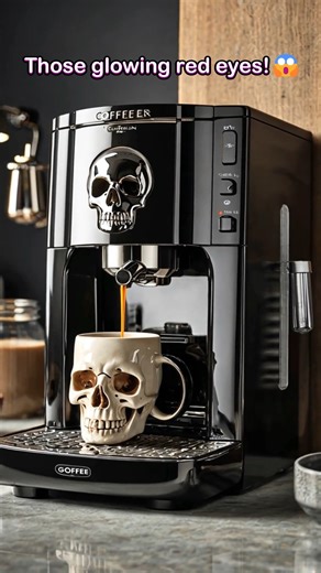 39K views · 1.1K reactions | Those glowing red eyes!  This isn't just a coffee maker, it's a statement. #Goth #Skull #Badass #Viral | Skull Everything | Facebook
