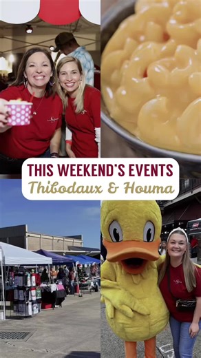 Don’t miss out on these great events this weekend in Thibodaux and Houma: Big Boy’s Main Street Cook-Off, Thibodeauxville Fall Fest, Houma Mac N’ Cheese Festival, and Marketplace on the Reservation! 🛍️🍽️🎶 #LoveLocal
