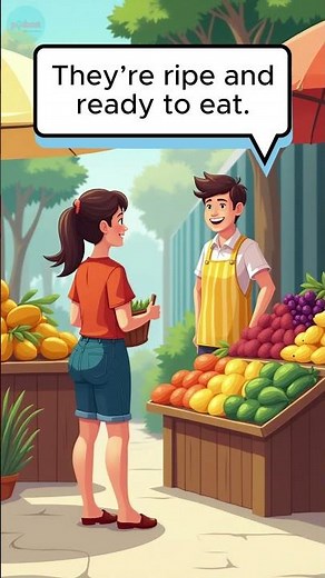 Buying Fresh Fruits in English – Easy Dialogue for Beginners! #englishforbeginners #englishgrammar