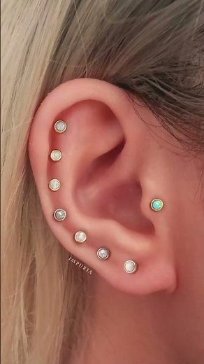 Rainbow Opal Ear Curation | Piercing Ideas
