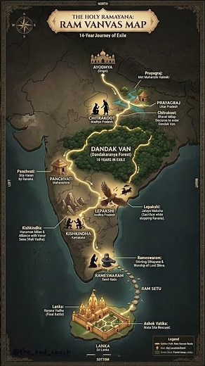 🙏Journey of Lord Rama | Ram Vanvas Map Explained Step-by-Step #RamVanvas #Ramayana#HinduMythology#yt