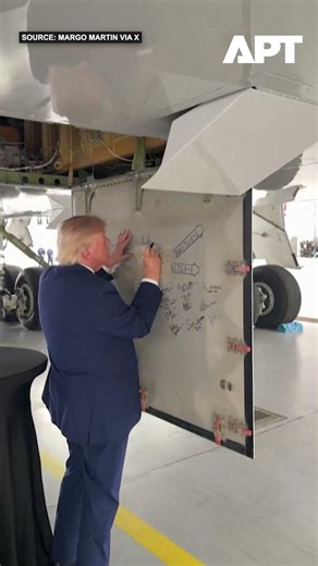 Trump Autographs Qatar-Gifted Air Force One Jet | APT