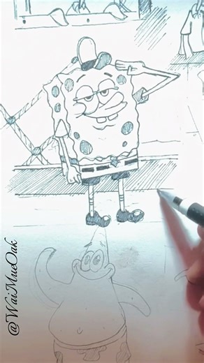 Drawing SpongeBob Characters! 🧽⭐️🐙 #shorts #spongebob #art