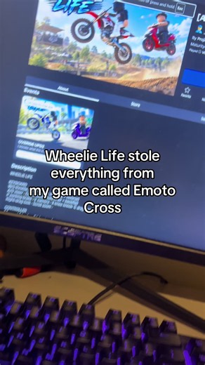 Wheelie Life stole everything from my game called Emoto Cross #roblox #emotocross #goviral #edit #wheelielife