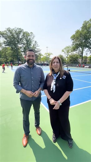 Watch as Union County Commissioner Chairwoman Lourdes Leon and Union County Commissioner Sergio Granados cut the ribbon on the new and improved tennis and pickleball courts at Warinanco Park with Roselle Mayor Donald Shaw and the Elizabeth tennis team! Time to enjoy the perfect weather 🌞 | County of Union, New Jersey