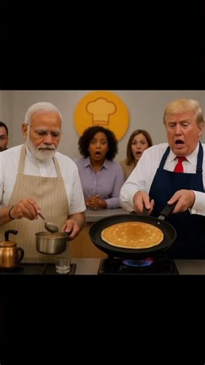 Modi and Trump Kitchen! Masala Chai vs Pancake Funny Competition