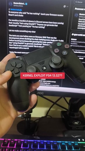 Mastermind afirma está bem próximo do kernel exploit do PS4 na 13.52.