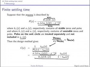 Digital control theory: video 16 Finite settling time control