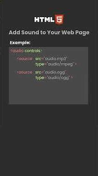 HTML #Audio Tag: Add Sound to Your Web Page