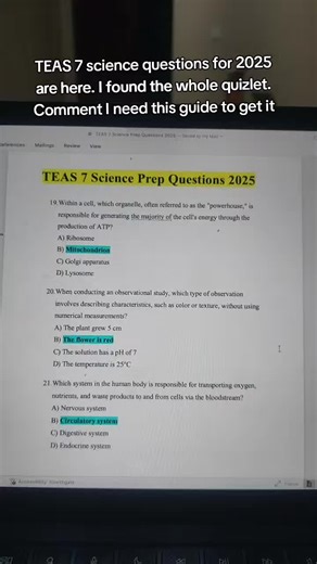 TEAS 7 Science Questions for 2025 – Quizlet Guide