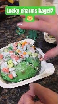 She Found a Lucky Charms Bagel! 🍀🌈 #stpatricksday
