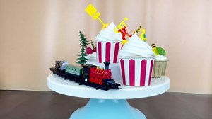 18PCS Train Cake Decorations and Toppers for Birthday Party Supplies - Railway Steam Theme Party Decorations With Track and Traffic