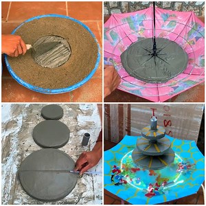 Here's how to DIY an incredible concrete fountain using an umbrella! | MetDaan Tips
