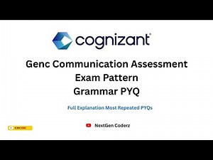 Cognizant Communication Assessment – Grammar PYQs with Full Explanation | 2026 Batch