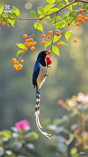 Amazing Bird Catches a Berry in Mid-Air! 🐦🍒 | Nature’s Harmony #Shorts