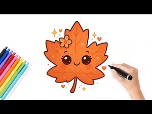 Cute Autumn Leaf Drawing 🍁 | Easy Fall Art Tutorial for Beginners