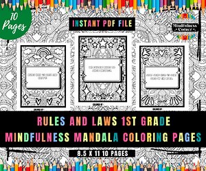 Rules And Laws First Grade Facts Saying, Mindfulness Mandala Coloring Pages