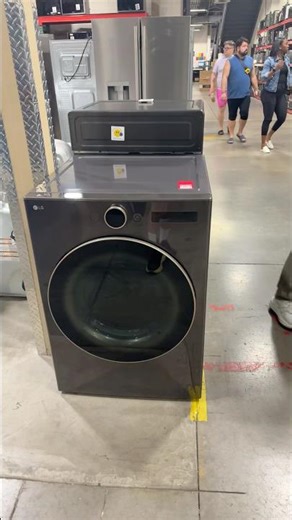 LG AI front load gas dryer black steel