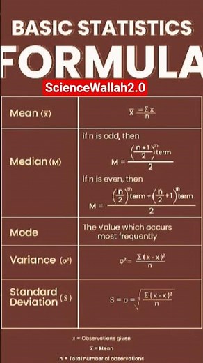 Basic Statistics Formulas in 30 Seconds | Mean, Median, Mode 😍 #Shorts