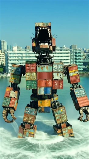 Giant robot emerging from Tokyo Bay: Reimagined
