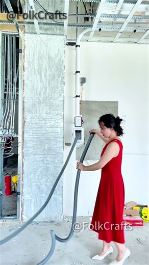 Genius Interior Design! A Hidden Vacuum Hose That Retracts into Walls