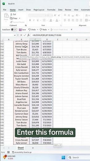 How to lookup data from the bottom of a data table. 🔍