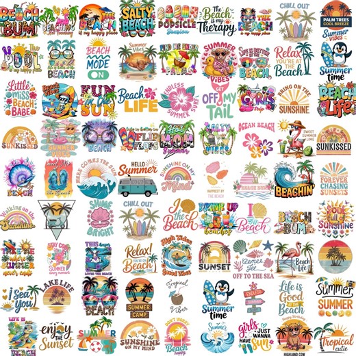 Summer Beach Png Bundle, Vacation Graphics, Summer Vibes, Digital Download, Trendy Summer, Beach Shirt, Commercial Use for Pod - Etsy