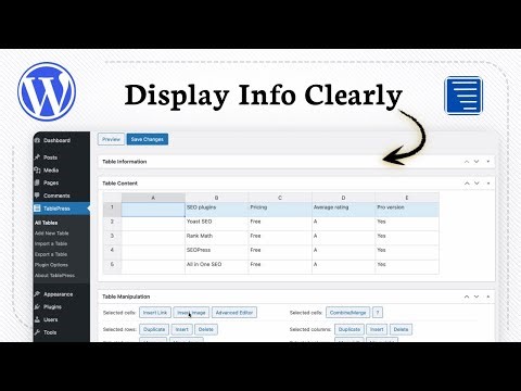 How to add a table in WordPress (Data Display)
