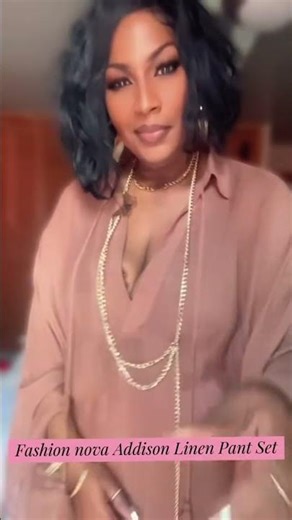 Fashion Nova Addison Linen Pant Set.