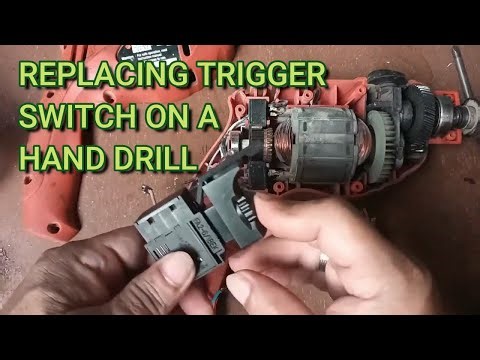 How to replace the trigger switch on a hand drill.