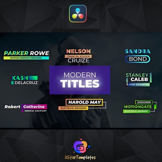 Modern Titles Pack for Davinci Resolve | Movie Title Presets | Film Typography Graphics - Etsy
