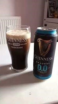Pouring a can of ‪@GuinnessUS‬ Draught 0.0 Alcohol Free Stout into a Guinness pint glass