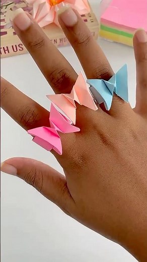 DIY Origami Butterfly Ring 💍 | Easy Paper Craft #diy #origami #shorts