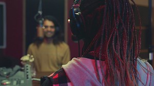 Two men chatting on a podcast - Free Stock Video