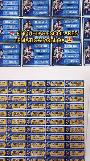 Etiquetas Escolares Personalizadas de Roblox