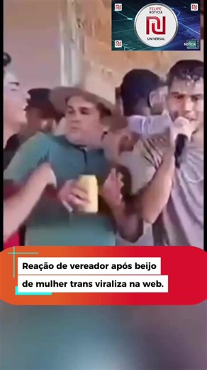 ​VÍDEO VIRAL! 📲 Uma cena inusitada envolvendo um vereador e uma mulher trans está dando o que falar nas redes sociais. O registro mostra o momento exato do beijo e a reação imediata do parlamentar, dividindo opiniões e gerando milhares de comentários na web. ​O que você achou dessa repercussão? Deixe sua opinião nos comentários! 👇