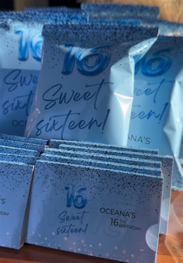 Sweet Sixteen Party Favors - Custom Chip Bags & Wrappers