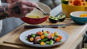 6.9K views · 99 reactions | With fresh seafood and bright ingredients, Chef Ludo Lefebvre's Lobster Salad is a light, luxurious recipe that brings the spirit of summer vacation into your home. 咽 Lobster, Melon and Mango Salad: https://bit.ly/2WO6Q0c Stainless Steel Stockpot: https://bit.ly/3eajRXX Round Dutch Oven in Nectar: https://bit.ly/2S2EfCV  by Chloe Crespi for Ludo à la Maison and Food & Wine | Le Creuset | Facebook