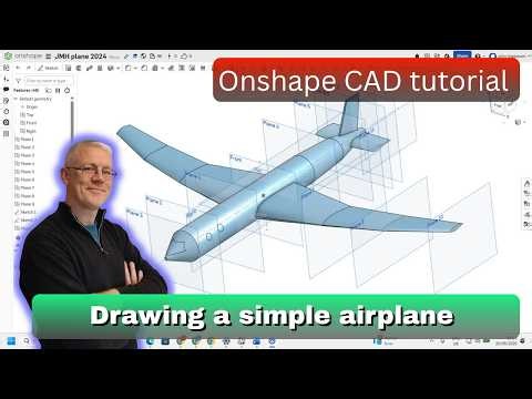 Improve your CAD skills (Onshape) - How to draw a simple airplane #cad #engineering #airplane