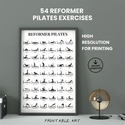Pilates Reformer Exercise Chart: Full-body Guide (digital Download) - Etsy