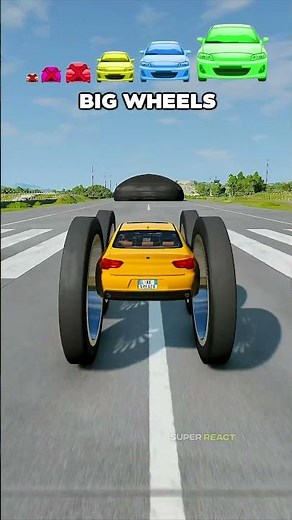 Big & Small Cars vs Giant Airbag - BeamNG.Drive